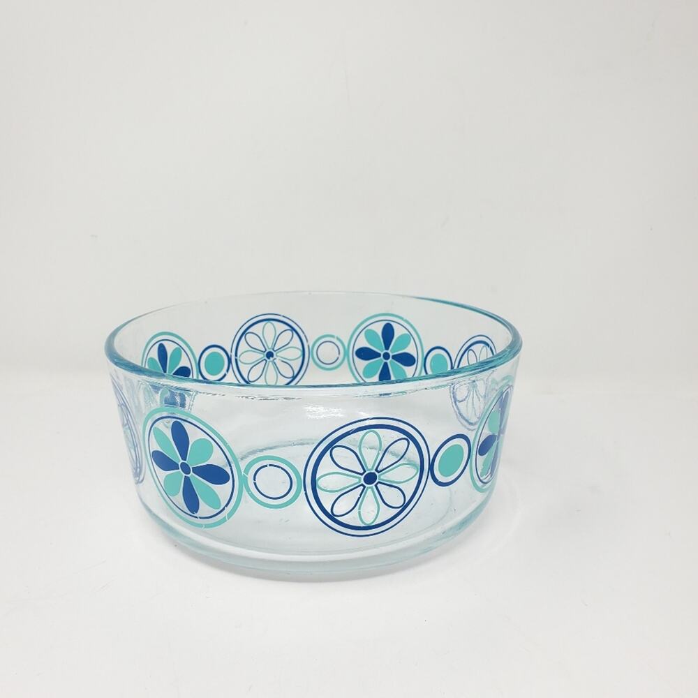 Vintage pyrex clear glass pinwheel flower power mixing bowl 7203 Great condition